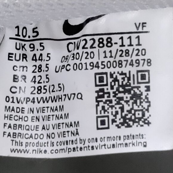 Nike Air Force 1 '07 White Classic Low CW2288-111 Sneakers Men's Size 10.5 - Picture 8 of 11